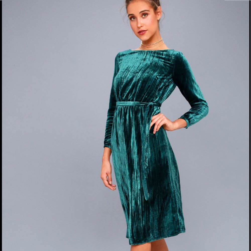 Lennox Forest Green Middi dress